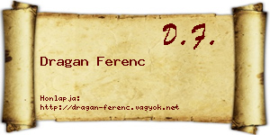 Dragan Ferenc névjegykártya